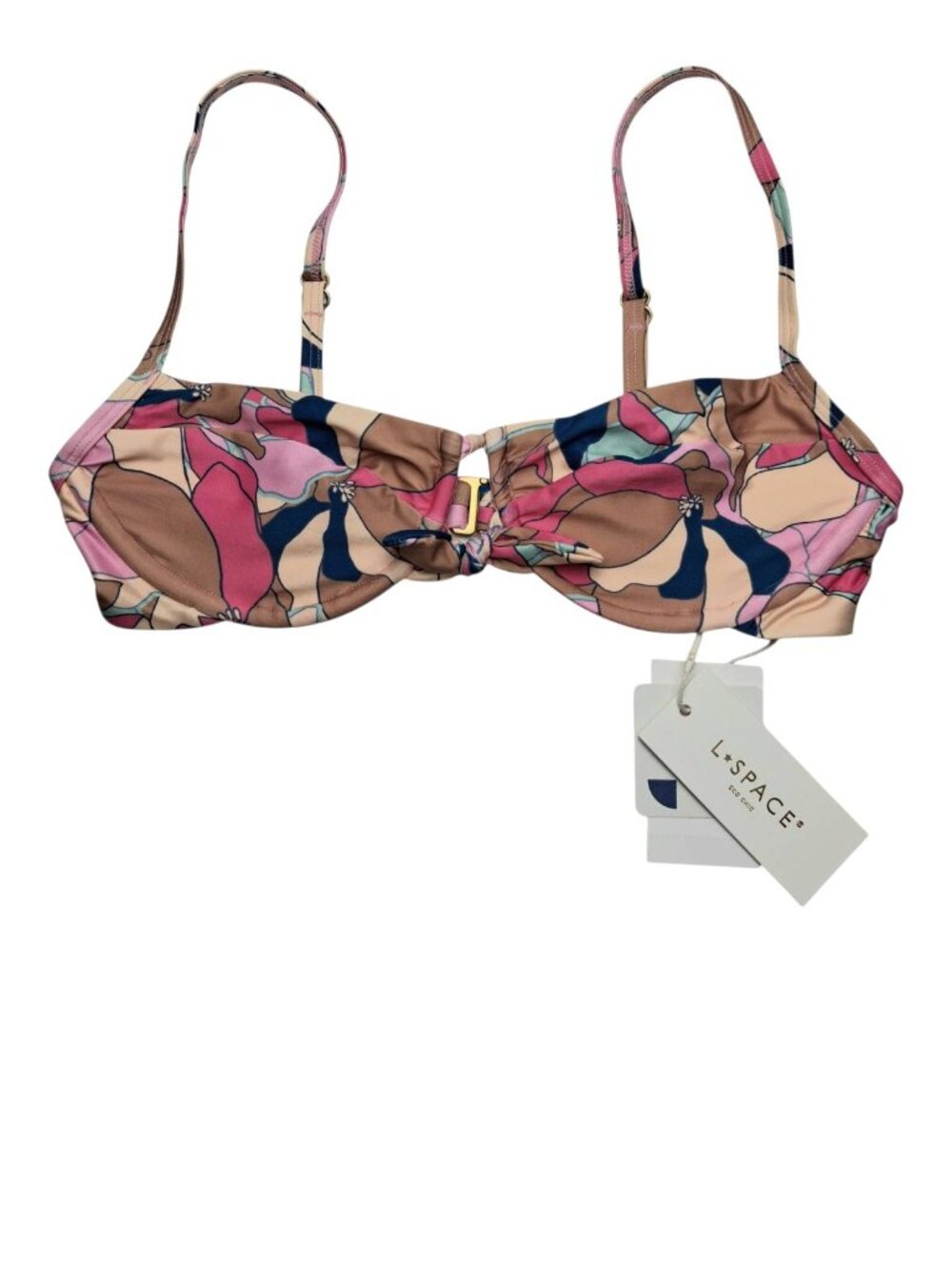 L*space Eco Chic Econyl® Rose Bikini Top Color Sundazed Floral Size SMALL NEW